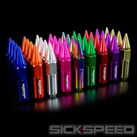 60MM SPIKED ALUMINUM LUG NUTS 4PC 12X1.5