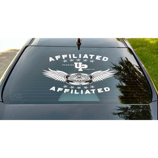 AFFILIATED REAR WINDOW BANNER