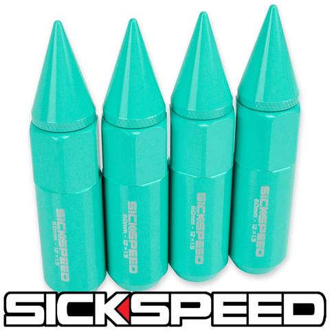 60MM SPIKED ALUMINUM LUG NUTS 4PC 12X1.5