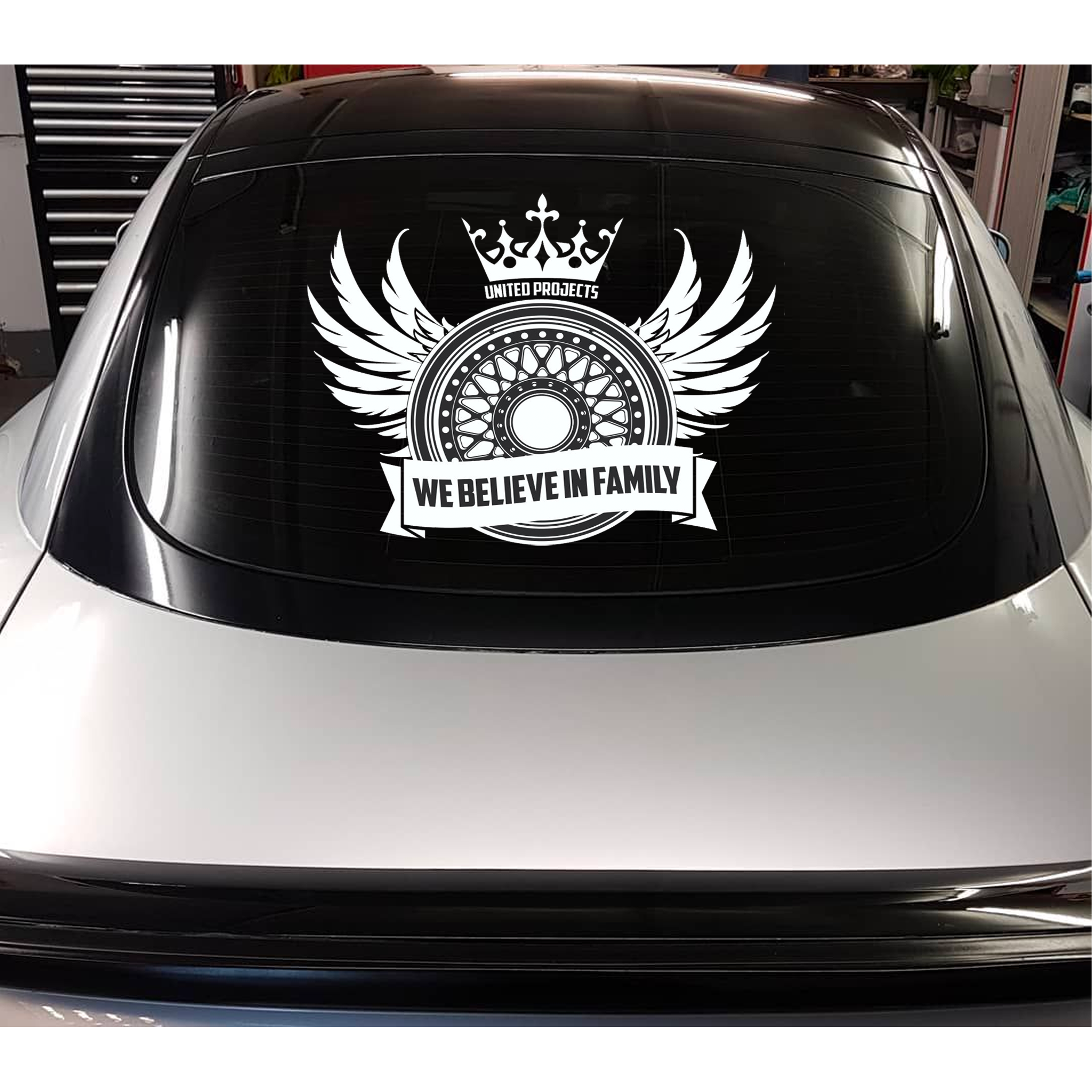 Window Rear Glass Banner WE BELIEVE REAR WINDOW BANNER – United Projects